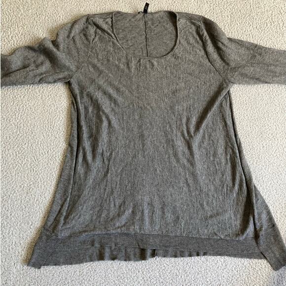 Eileen Fisher Sweater Medium Wool Alpaca Pullover Light Round Neck Gray Minimal - Picture 2 of 14